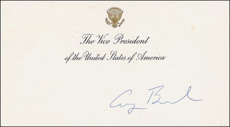 Lot #15 George Bush Vice President Card