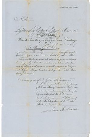 Lot #10 James Buchanan Signed Document