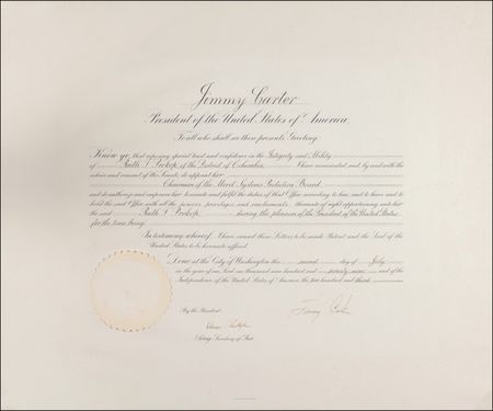Lot #27 Jimmy Carter Signed Document - Image 1