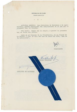 Lot #267 Fidel Castro Signed Document - Image 2
