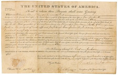 Lot #126 Andrew Jackson Signed Document - Image 1