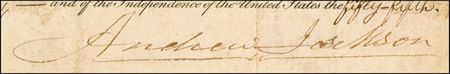 Lot #126 Andrew Jackson Signed Document - Image 2