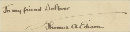 Lot #301 Thomas Edison: MAN OF A THOUSAND INVENTIONS: Outstanding large photo signed by THOMAS EDISON - Image 2