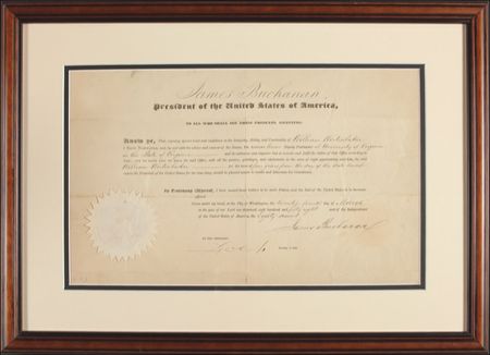 Lot #11 James Buchanan Signed Document