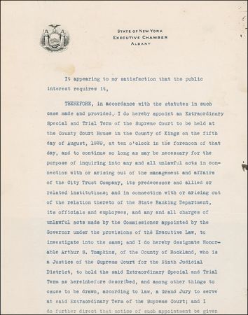 Lot #202 Franklin D. Roosevelt: Ordering an inquiry into banking fraud months before the stock market crash - Image 2