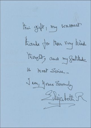 Lot #310 Elizabeth (Queen Mother): Turning 90: ?I am delighted to receive the wonderful birthday gift of glasses? - Image 1
