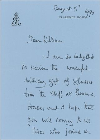 Lot #310 Elizabeth (Queen Mother): Turning 90: ?I am delighted to receive the wonderful birthday gift of glasses? - Image 2