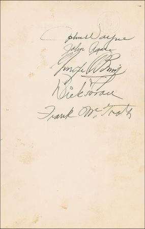 Lot #1275 John Wayne: The ?Duke? and his Fort Apache friends sign on the Santa Fe train - Image 1