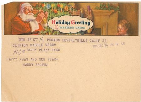 Lot #1059 Greta Garbo Christmas Card - Image 3