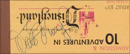 Lot #682 Walt Disney: 1960 Disneyland ticket book cover signed by Walt himself - Image 2