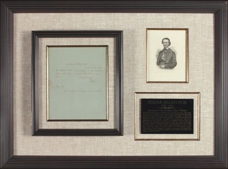 Lot #637 Edgar Allan Poe: HORROR STORY: POE seeks a favor on behalf of an obsessive female writer who would later try to destroy his reputation - Image 1