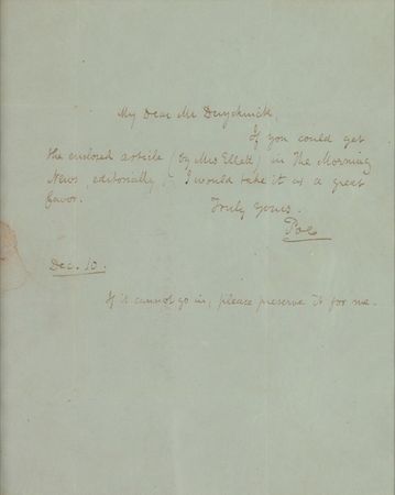 Lot #637 Edgar Allan Poe: HORROR STORY: POE seeks a favor on behalf of an obsessive female writer who would later try to destroy his reputation - Image 2