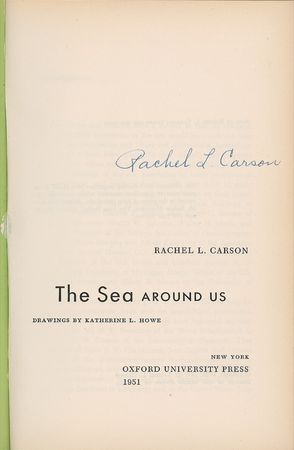 Lot #598 Rachel Carson: Signing her classic of marine ecology - Image 1