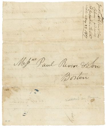 Lot #411 Paul Revere: MAN OF METAL: REVERE dockets a letter ordering nails from his prosperous Boston foundry - Image 1