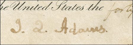 Lot #3 John Quincy Adams Signed Document - Image 2
