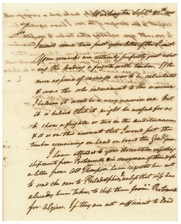 Lot #374 John Marshall: WOOD WORK: MARSHALL writes on the overseas shipment of timber - Image 1