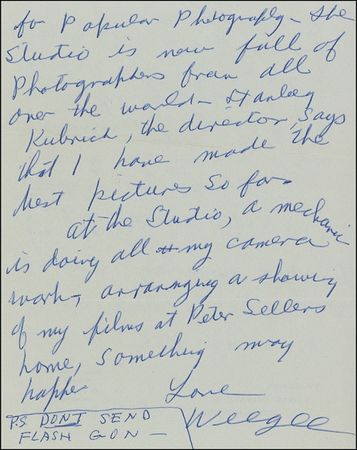 Lot #667 Weegee Handwritten Letter Signed - Image 2