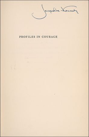 Lot #141 Jacqueline Kennedy: Signing a memorial edition of Profiles in Courage - Image 1