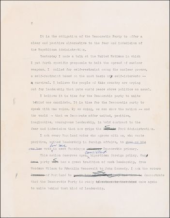 Lot #33 Jimmy Carter: On the campaign trail: “The Ford Administration is paralyzed by political timidity” - Image 1