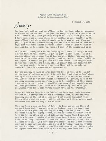 Lot #61 Dwight D. Eisenhower: IKE writes to Mamie on conditions in North Africa: ?This has been a wearing tour of duty? - Image 1