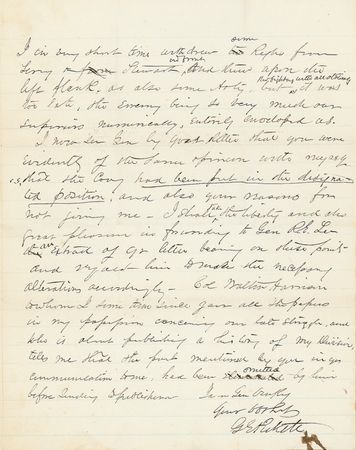Lot #514 George Pickett vividly recalls the disastrous Confederate defeat at Five Forks in a letter to General Fitzhugh Lee - Image 3
