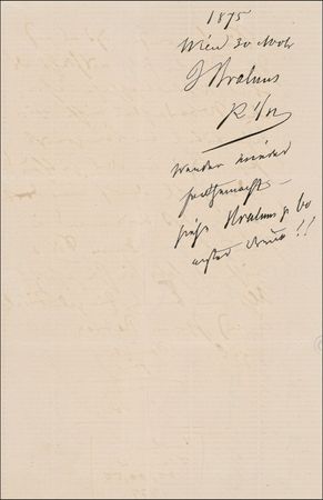 Lot #753 Johannes Brahms: “COMING ACROSS AS A VAIN AND CONCEITED COMPOSER”: BRAHMS complains to his publisher about the dating of his works - Image 4