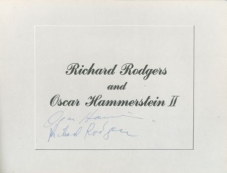 Lot #1035 Dinner with the President: IKE LOVES LUCY: Superb oversized 1953 “Dinner with the President” invitation featuring signed presentations from RODGERS & HAMMERSTEIN and the entire cast of I LOVE LUCY - Image 2