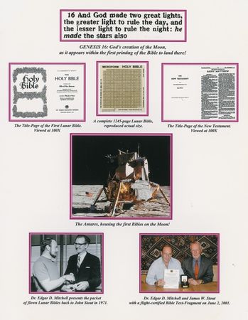 Lot #567 Edgar Mitchell: A LITTLE CLOSER TO HEAVEN: Scarce flown and astronaut-certified Bible text fragment, handsomely presented in a customized Fabergé egg - Image 4