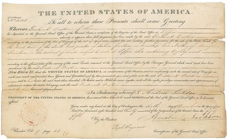 Lot #106 Andrew Jackson Signed Document - Image 1