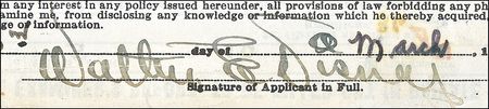 Lot #664 Walt Disney: MOTION PICTURE OF HEALTH: DISNEY signs his 1940 life insurance application - Image 3