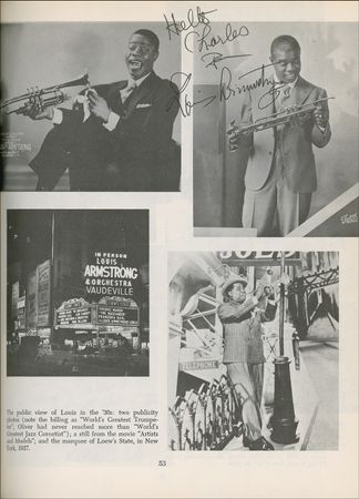 Lot #766 Jazz Greats Pictorial History: HOT TICKET: Classic jazz reference signed by more than 50, including MONK, BAKER, ARMSTRONG, HINES, and ELLINGTON - Image 1