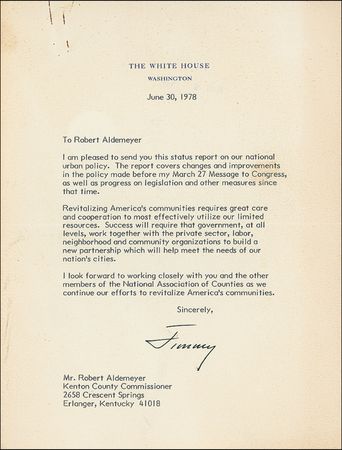Lot #16 Jimmy Carter Typed Letter Signed