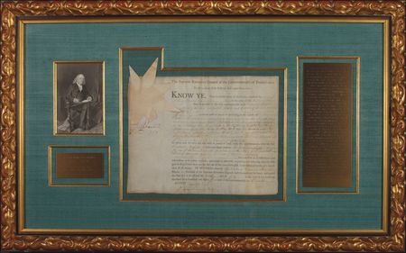 Lot #301 Benjamin Franklin: LAND OF THE FREE: FRANKLIN signs a Pennsylvania land grant in the midst of the Constitutional Convention - Image 1