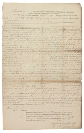 Lot #317 Patrick Henry: Signing a Virginia land grant - Image 1