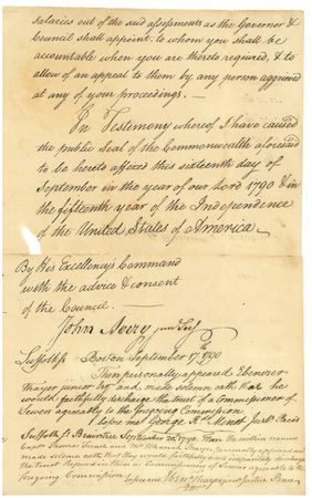 Lot #315 John Hancock: BIG DIG: HANCOCK authorizes an early Massachusetts drainage project - Image 3