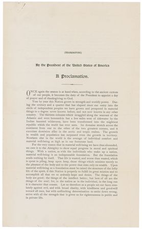 Lot #185 Theodore Roosevelt: GRATEFUL NATION: THEODORE ROOSEVELT signs a Thanksgiving proclamation three days before the election of his hand-picked successor and future rival - Image 2