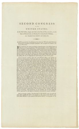Lot #111 Thomas Jefferson: FOR SERVICE RENDERED: JEFFERSON signs one of 26 ?presidential? impressions of an historic act establishing benefits for veterans of the Revolutionary War - Image 2