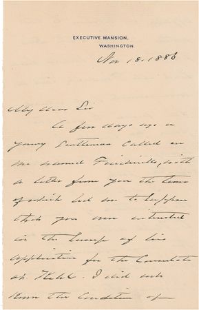 Lot #31 Grover Cleveland Handwritten Letter Signed
