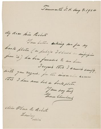 Lot #30 Grover Cleveland Handwritten Letter Signed