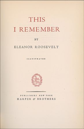 Lot #168 Eleanor Roosevelt Book - Image 2