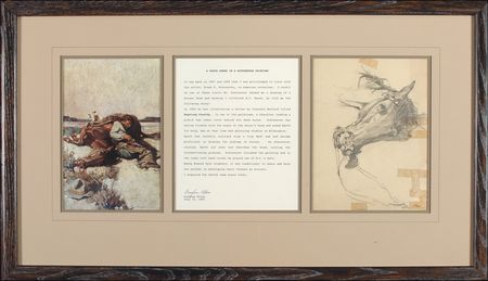 Lot #657 N. C. Wyeth: MANE LINES: Original N. C. WYETH drawing of a horse made to assist fellow illustrator FRANK E. SCHOONOVER - Image 1