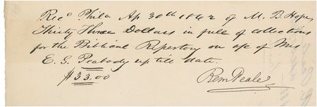 Lot #616 Rembrandt Peale Signed Document - Image 1