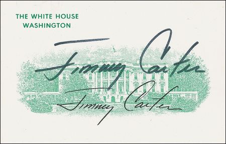 Lot #22 Jimmy Carter White House Card