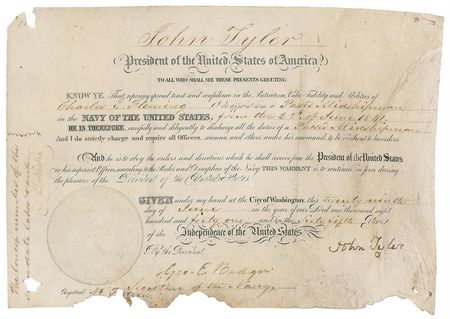 Lot #212 John Tyler Signed Document - Image 1