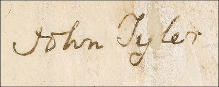 Lot #212 John Tyler Signed Document - Image 2