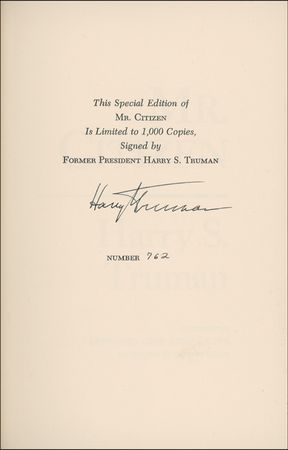 Lot #209 Harry S. Truman Book - Image 1