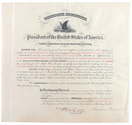 Lot #190 Theodore Roosevelt Signed Document - Image 1
