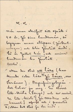 Lot #647 August Strindberg: LAID TO REST: “Rich people have coffins of oak, the very poor, coffins of pine” - Image 1