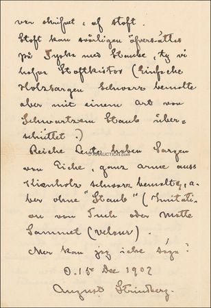 Lot #647 August Strindberg: LAID TO REST: “Rich people have coffins of oak, the very poor, coffins of pine” - Image 2