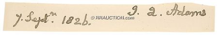 Lot #5 John Quincy Adams Signature